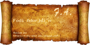 Fodi Adorján névjegykártya